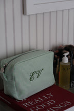 EVERYDAY STRIPE MAKEUP BAG - GREEN