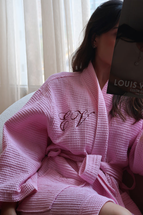 LIKE A CLOUD WAFFLE BATHROBE NO.1 - PINK LIMITED EDITION