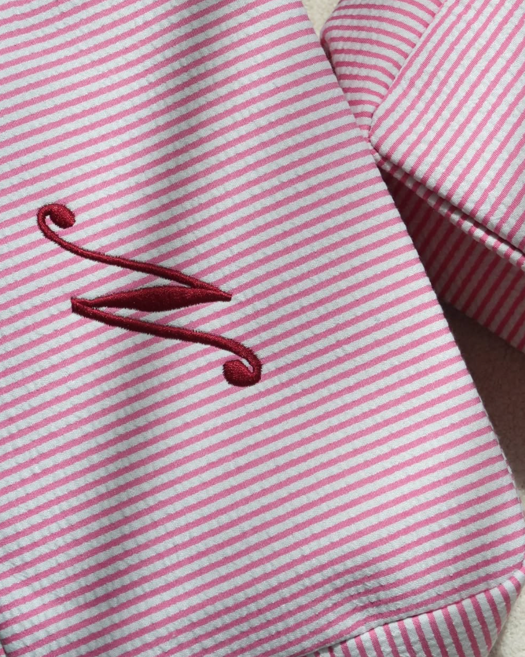 EVERYDAY STRIPE MAKEUP BAG - ROSE
