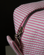 EVERYDAY STRIPE MAKEUP BAG - ROSE